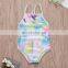 2019 Ins mermaid Kids European bikini Swimwear Wholesale Toddler Off Shoulder Fish Scales Printed Swimsuit