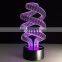 3D LED Night Lamp Hot Sale ABS Touch Base Abstract Spiral Bulb Lamp LED Night Light Table Illusion Decorative Lamp