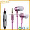 Glowing beautiful colors and shining with dazzling brilliance light earphones with remote