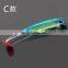 9cm 5g 5pcs a bag 3D T-tail Ocean Beach colorful seabass lifelike the colours of the rainbow silicone  fishing soft Lure