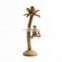 K&B high quality simple design Monkey climbing tree gold resin candle holder other candle holders in bulk