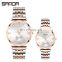 Sanda P1052 Luxury Quartz Wrist Watches for Men Women Stainless Steel Chrono Water Resistant Fashion Couple Watch