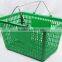 Plastic Material Shopping Bakset with Curved Metal Handles Plastic Fruit Basket