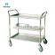 Factory Price Hospital Clinic Cart Movable Medicine Transfusion Anesthesia Stainless Steel Emergency Trolley