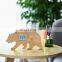 Bedroom Calendar Alarm Clock LED Digit Bear Shaped LED Bamboo Digital Alarm Clock