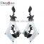 DianaCava Unique Design MOP Sea Shell Fashion Drop Earrings with Cubic Zirconia