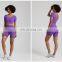 Wholesale Built In Bra Shorts Sleeve Crop Top V Back High Waist Shorts Leggings 2/3 Pcs Sports Women Gym Yoga Suit Set Outfit