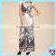 Fashion White Deep V Collar Summer Satin Dress