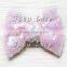 Hot selling big sparkle sequin fabric hair bowknots headband accessory,bow for clothes/clips/head wraps