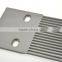 Conveyor plastic transition board for rib belt