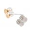 Monogramed Disc Pave Ball Double Sides Stud Earring