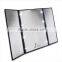 Three side foldable traveling lighted table stand mirror
