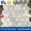 Bianco Carrara hexagon mosaic honed marble