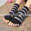 Striped woman toeless five toe socks non slip athletic yoga socks