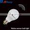 Microwave motion sensor led bulb light 7w led e27 base 2016 long life eco-friendly