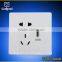 New Design Wallpad High Quality White PC110~250V Electrical Wall Socket with Usb Charger Port USB Power Wall Light Socket EU UK