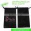 Black Screen Printing Logo Satin Hair Packaging Bag with Tassel