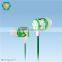 Colurful in-ear mp3 promotional earphones, mobile phone/ mp3 stereo earphone
