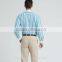 Men's Vogue Casual Business Pale Blue Stripes Linen Cotton Shirts