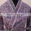 100% cotton elegant sleepwear & bathrobe / Hand-block floral printed cotton bathrobe