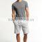 Custom light grey plain 100% cotton casual style wholesale gym shorts for men