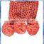 100% acrylic orange pom pom tassel stretch knit scarf