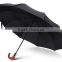 Crooked handle 3 fold auto open and close strong umbrella for wind