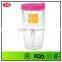 Customized 10 ounce Double layer Christmas plastic wine glass with lid