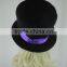 Black Tall Hat Magic Show Hat Halloween Party Cap With Embroidery Skull