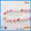 Wholesale New Style Silver Plating Clear Crystal Rhinestone Trim with Colorful Flower Plastic Pearl for Dresses