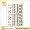 Silvery Gold hand tattoo sticker Flash non toxic customized waterproof temporary tattoo sticker