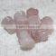 Rose quartz carved flower ear piercing plugs