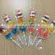 Mix Color Bear Shape Fruit Jelly Lollipop , Jelly Candy Soft Gummy Kebab