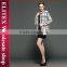 2015 Fashion Black&White Plaid Ladies Overcoat Designs Winter Dress