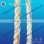 3 strand PP combination rope with steel core