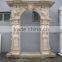 Yellow travertine stone arch marble door frame