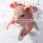 Resin pink pig bust funny animal toilet paper holder