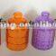 Round glass candle jar with lid and lifting handle
