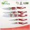 WCE569 5 pcs set Kitchen Knives colorful non-stick blade rubber with PP handles , hot sale