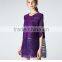 Woman pleat round neck flower splicing loose dresses wholesale