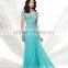 3 Colors Lace Cap Sleeve Chiffon Flowing Simple Long Dress
