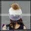 CX-C-235N New Design Knitted Animal Mink Fur Pom Pom Beanie Hats Wholesale