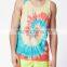 Tie-dyed tank top with spinning pattern