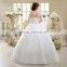 V neck cap sleeve long trail ball gown 2017 wedding dresses