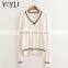 Popular Girl v-neck school uniform knit pullover for high school students