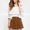 Short sleeve plain textured woven women off shoulder blouse