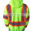 Polyester inner brush fleece hi vis jacket safety sweatshirt meet ANSI