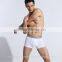 High waist dye yarn Europe size plain white cotton men's underwear boxer shorts