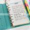 Novel logo custom A5 A6 spiral binding dairy notebook felt cover with pen