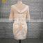 Beach Bride Scoop Collar Appliques Knee Length Mother Of The Bride Dress With Sleeve